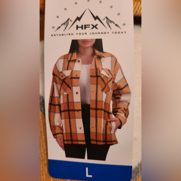 HFX Ladies' Shirt Jacket Flannel Snap Button Collared - Picture 5 of 5